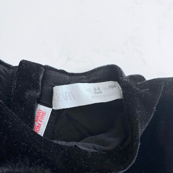 Zara Floral Organza Sleeved Velvet Dress size 3/4 - Picture 4 of 6